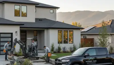 Santa Rosa, CA landscaping crew maintaining a residential yard with professional lawn care equipment