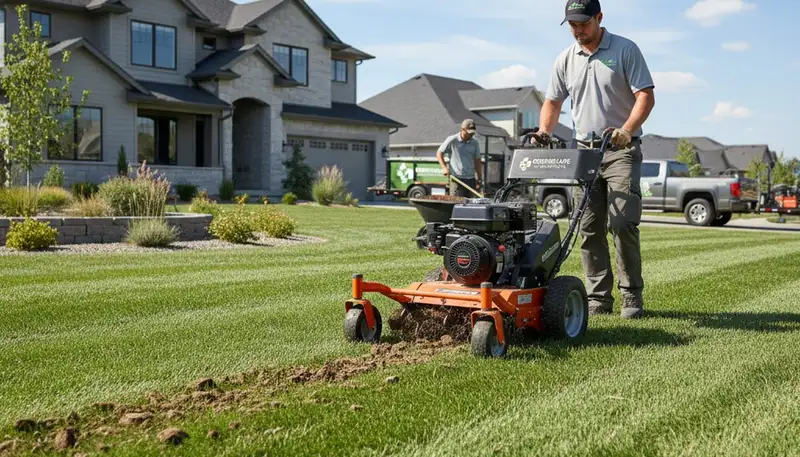 Lawn aeration service in Santa Rosa, CA improving soil and root growth for a healthy lawn