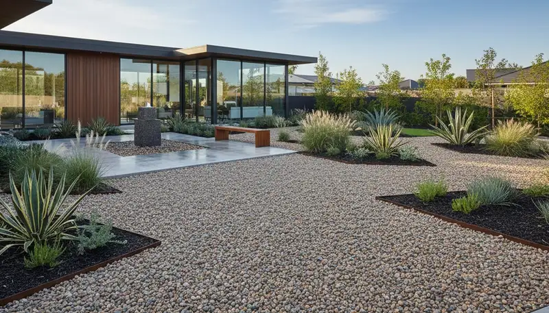 Pea gravel installation in Santa Rosa, CA for drainage, pathways, and garden beds