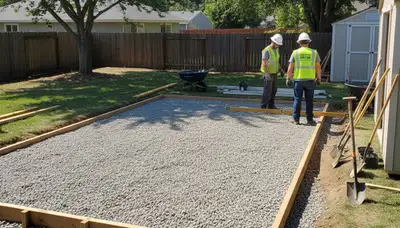 Professional shed foundation and base preparation by landscaping experts in Santa Rosa, CA